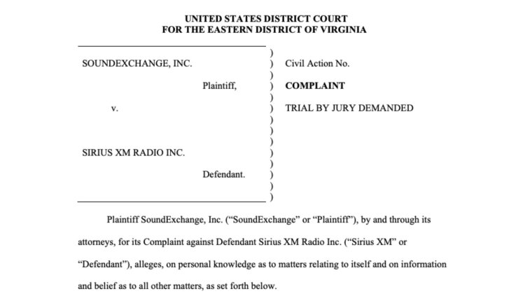 SoundExchange Files Lawsuit Against SiriusXM Alleging Unpaid Royalties Worth $150 Million